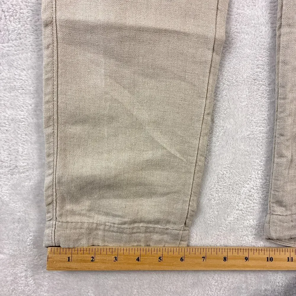 Abercrombie & Fitch Pants Men Size 29x32 (30x32) Beige Langdon Skinny 100% Linen